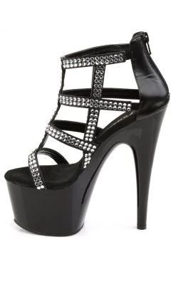 Pleaser Pole Shoes ADORE-798 Black Faux Leather Heels