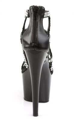 Pleaser Pole Shoes ADORE-798 Black Faux Leather Heels