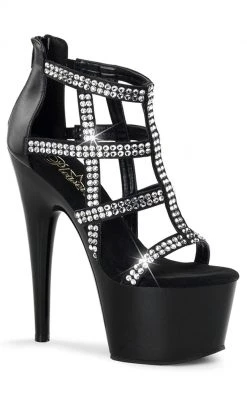 Pleaser Pole Shoes ADORE-798 Black Faux Leather Heels