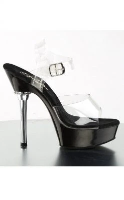 Pleaser ALLURE-608 Clr/Blk Heels