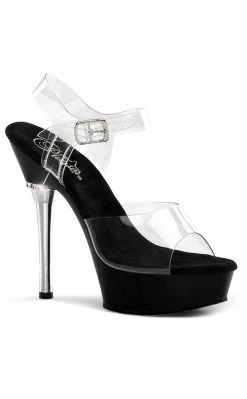 Pleaser ALLURE-608 Clr/Blk Heels