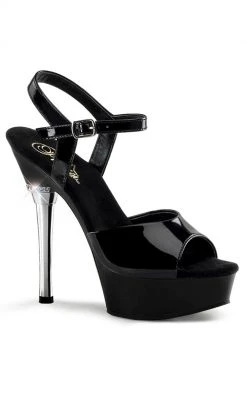 Pleaser ALLURE-609 Black Patent Heels Pole Shoes