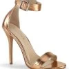 Pleaser AMUSE-10 Rose Gold Metallic PU Heels Pole Shoes