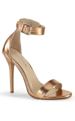 Pleaser AMUSE-10 Rose Gold Metallic PU Heels Pole Shoes