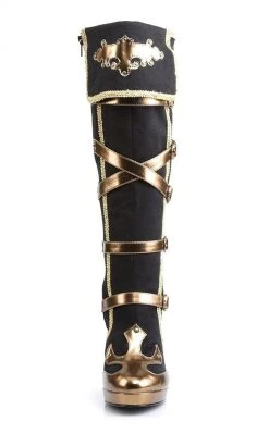 Funtasma ARENA-2012 Blk Microfiber-Gold Pu Boots