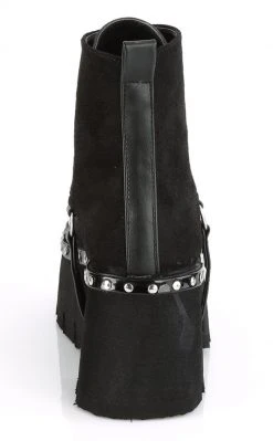 Demonia ASHES-100 Black Vegan Suede Platform Ankle Boots 10 Demonia ASHES-100 Black Vegan Suede Platform Ankle Boots