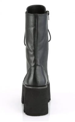 Demonia ASHES-105 Black Vegan Leather Platform Combat Boots Shoes