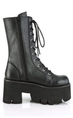 Demonia ASHES-105 Black Vegan Leather Platform Combat Boots Shoes
