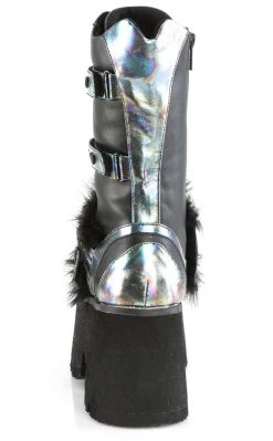 Demonia ASHES-120 Black & Green Multi Oil Slick Platform Boots 10 Demonia ASHES-120 Black & Green Multi Oil Slick Platform Boots