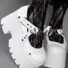 Demonia Shoes ASHES-33 White Platform Mary Janes