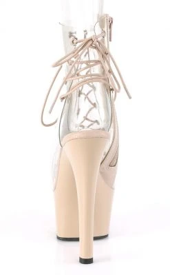 Pleaser Pole Shoes ASPIRE-600-30 Clear & Nude Ankle Boots