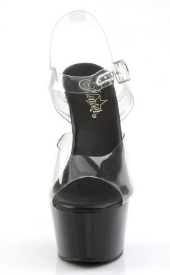 Pleaser Pole Shoes ASPIRE-608 Clr/Blk Heels