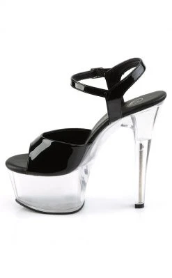 Pleaser ASPIRE-609 Blk Pat/Clr Heels