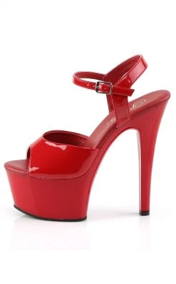 Pleaser ASPIRE-609 Red Patent Heels