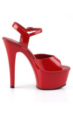 Pleaser ASPIRE-609 Red Patent Heels