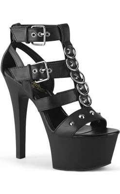 Pleaser Pole Shoes ASPIRE-658 Black Matte Gladiator Heels