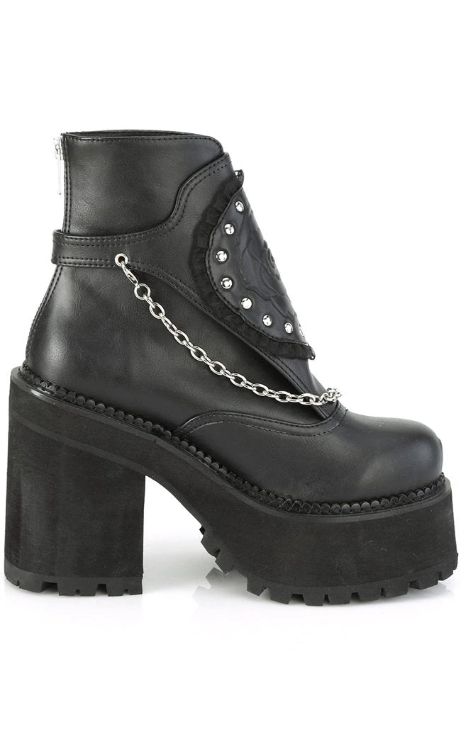 Demonia Shoes ASSAULT-55 Black Ankle Boots 7 Demonia Shoes ASSAULT-55 Black Ankle Boots