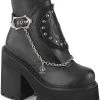 Demonia Shoes ASSAULT-55 Black Ankle Boots