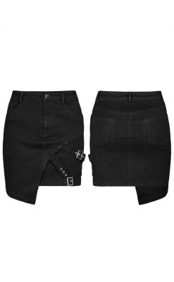 Punk Rave Clothing Accursed Denim Mini Skirt