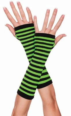 Music Legs Acidic Striped Arm Warmers Accessories
