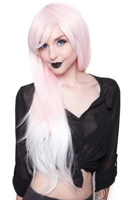 Rockstar Wigs Alexa Ombre Pink To White Fade Long Wig