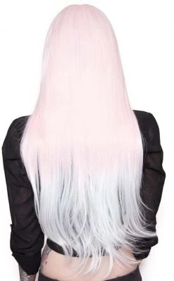 Rockstar Wigs Alexa Ombre Pink To White Fade Long Wig