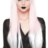 Rockstar Wigs Alexa Ombre Pink To White Fade Long Wig