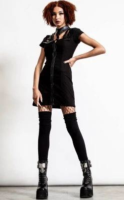Killstar All Attitude Cut Out Dress | Black Clothing