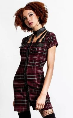 Killstar Clothing All Attitude Cut Out Dress | Blood Tartan 8 Killstar Clothing All Attitude Cut Out Dress | Blood Tartan
