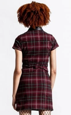 Killstar Clothing All Attitude Cut Out Dress | Blood Tartan 9 Killstar Clothing All Attitude Cut Out Dress | Blood Tartan
