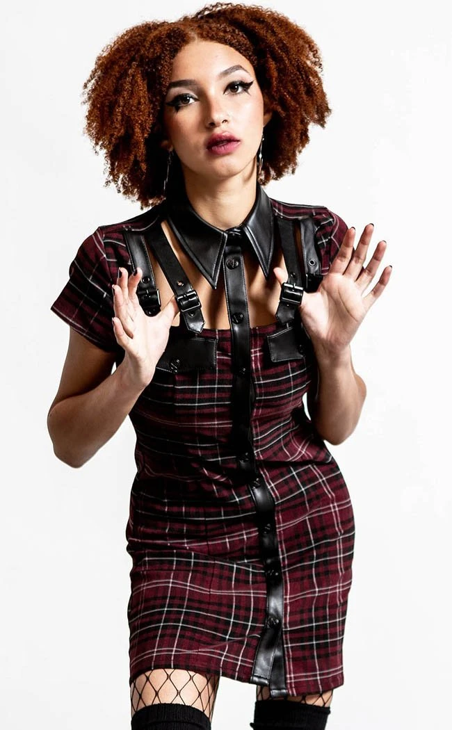 Killstar Clothing All Attitude Cut Out Dress | Blood Tartan 3 Killstar Clothing All Attitude Cut Out Dress | Blood Tartan