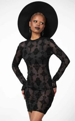 Killstar Alter Mesh Bodycon Dress Clothing