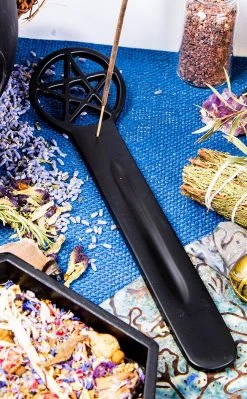 Witchcraft Aluminium Incense Holder | Black Pentagram
