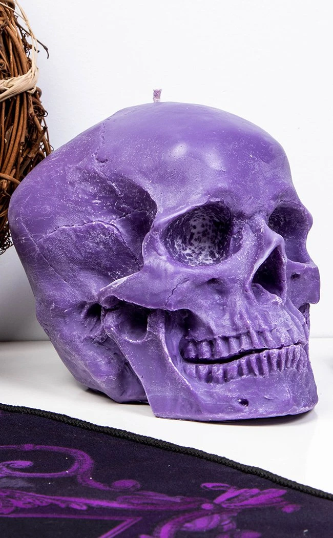Luna Moth Anatomical Skull Candle | Amethyst 4 Luna Moth Anatomical Skull Candle | Amethyst