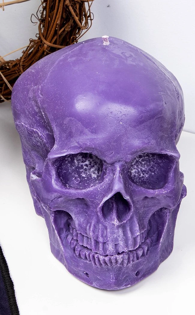 Luna Moth Anatomical Skull Candle | Amethyst 6 Luna Moth Anatomical Skull Candle | Amethyst