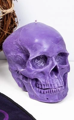 Luna Moth Anatomical Skull Candle | Amethyst