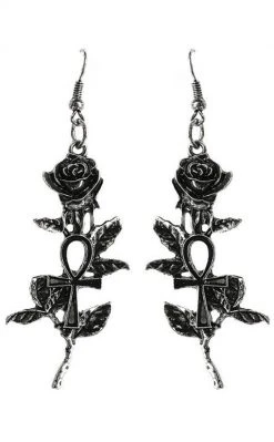 Restyle Accessories Ankh Roses Earrings | Silver
