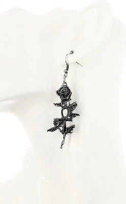 Restyle Accessories Ankh Roses Earrings | Silver