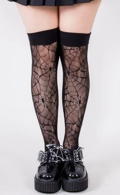 Music Legs Clothing Arachne's Touch Thigh High Stockings