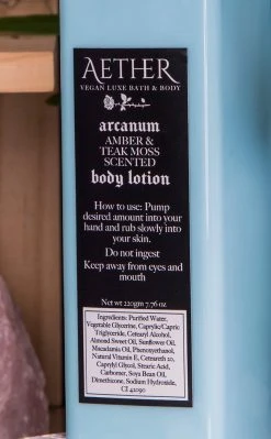 Aether Arcanum Amber & Teak Moss Scented Body Lotion