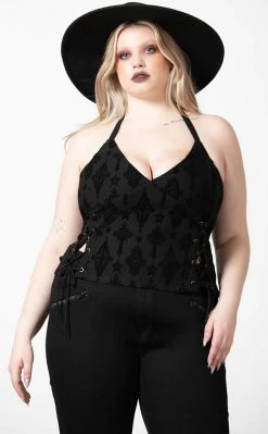 Killstar Aria Flocked Halter Top