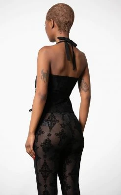 Killstar Aria Flocked Halter Top