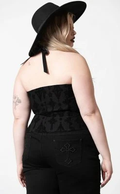 Killstar Aria Flocked Halter Top