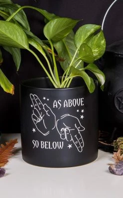 Death By Plants As Above Plant Pot | Black Home & Gifts