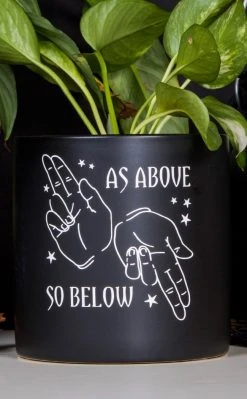 Death By Plants As Above Plant Pot | Black Home & Gifts