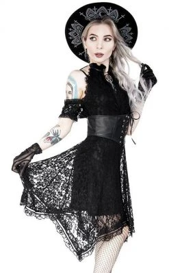 Restyle Asymmetrical Lace Corset Dress Clothing