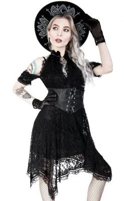 Restyle Asymmetrical Lace Corset Dress Clothing