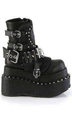 Demonia BEAR-150 Black Vegan Platform Boots