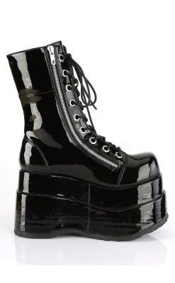 Demonia BEAR-265 Black Patent Platform Boots Shoes