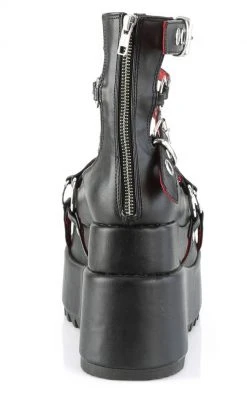 Demonia BEAR-28 Black Platform Cage Booties Shoes